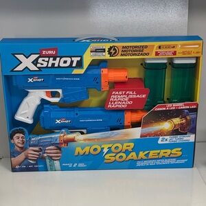 ZURU X-Shot Motor Soakers Kids Water Blaster Duo - Blue & Orange